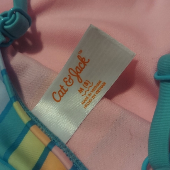 Pastel rainbow stripe one piece swim suit size medium 8, Cat & Jack - Picture 7 of 10